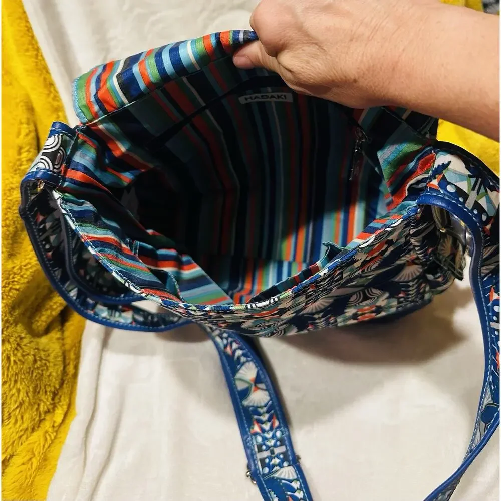 Hadaki Kiko Saddle Bag Over The Shoulder Blue Travel Beach Resort